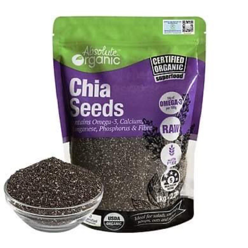 Hạt chia úc absolute organic và black bag chia 1kg