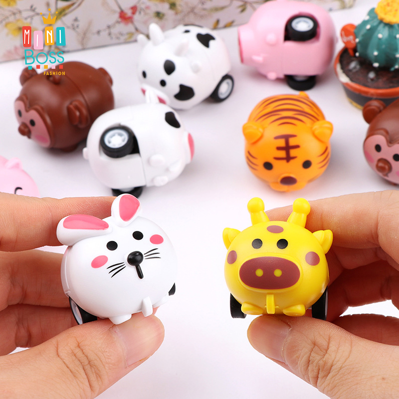 Đồ chơi bánh đà mini cho bé MiniBoss | Thú chạy cót dễ thương cho bé