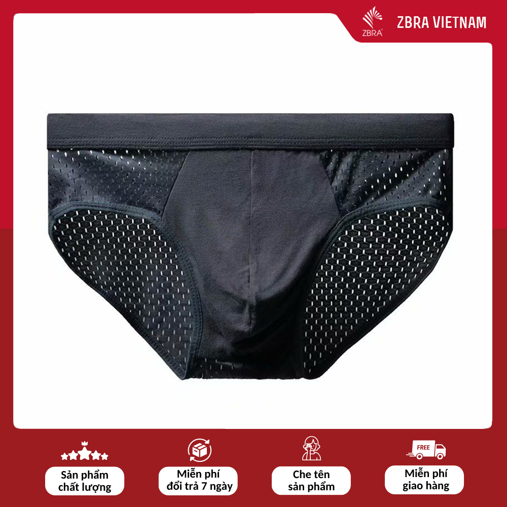 Quần lót nam tam giác sịp chéo nam dạng lưới thông hơi cạp to ôm sát body trẻ trung Zbra - ZQN10