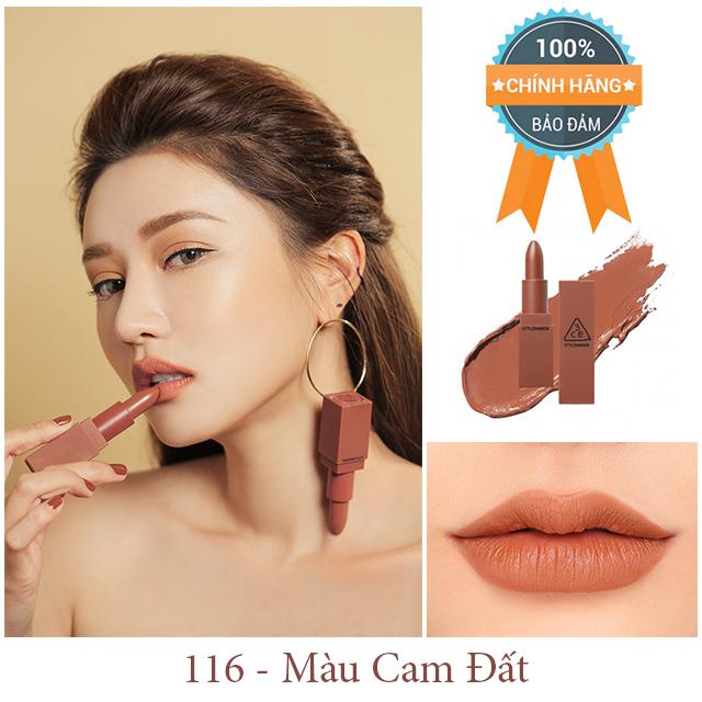 Son Lì 3CE Mood Recipe Matte Lip Color  - Màu 116 Cam Đất - Chính Hãng 100%