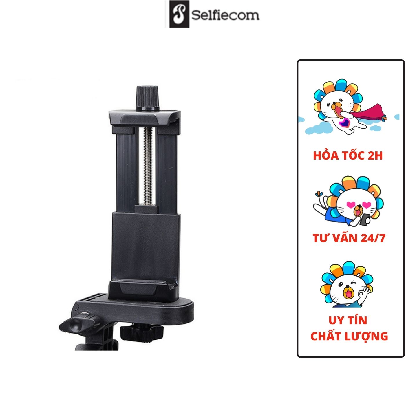 Đầu kẹp điện thoại YunTeng dùng cho gậy tự sướng, chân đế, tripod, cây livestream