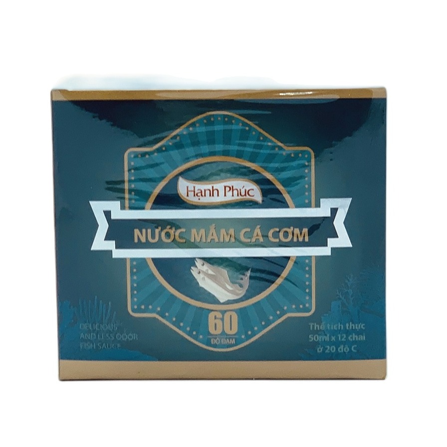 ( THÙNG XỐP)Nước mắm Hạnh Phúc 60 độ đạm - nước mắm cá cơm Phú Quốc( HỘP 12 CHAI 50ML)