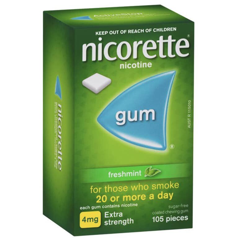 Kẹo cai thuốc lá Nicorette Gum 4mg - hộp 75 viên