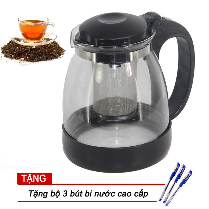 Bình Ấm Trà Có Lõi Lọc 1300ML-Bình Pha Trà Và Cà Phê 1.3L/Bình Pha Trà Có Lõi Lọc Cao Cấp Home Wares No8170+Tặng Kèm 3 Bút Bi Mực Nước