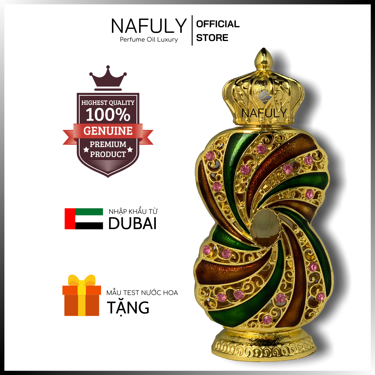[HCM]Tinh Dầu Nước Hoa Dubai Queen Nafuly Tanasuk Haramain Nội Địa Chính Hãng Cao Cấp Giành Cho Nam Nữ Mùi Hương Hoa Nhài Giá Bán Sỉ TP HCM Dung Tích 12ml