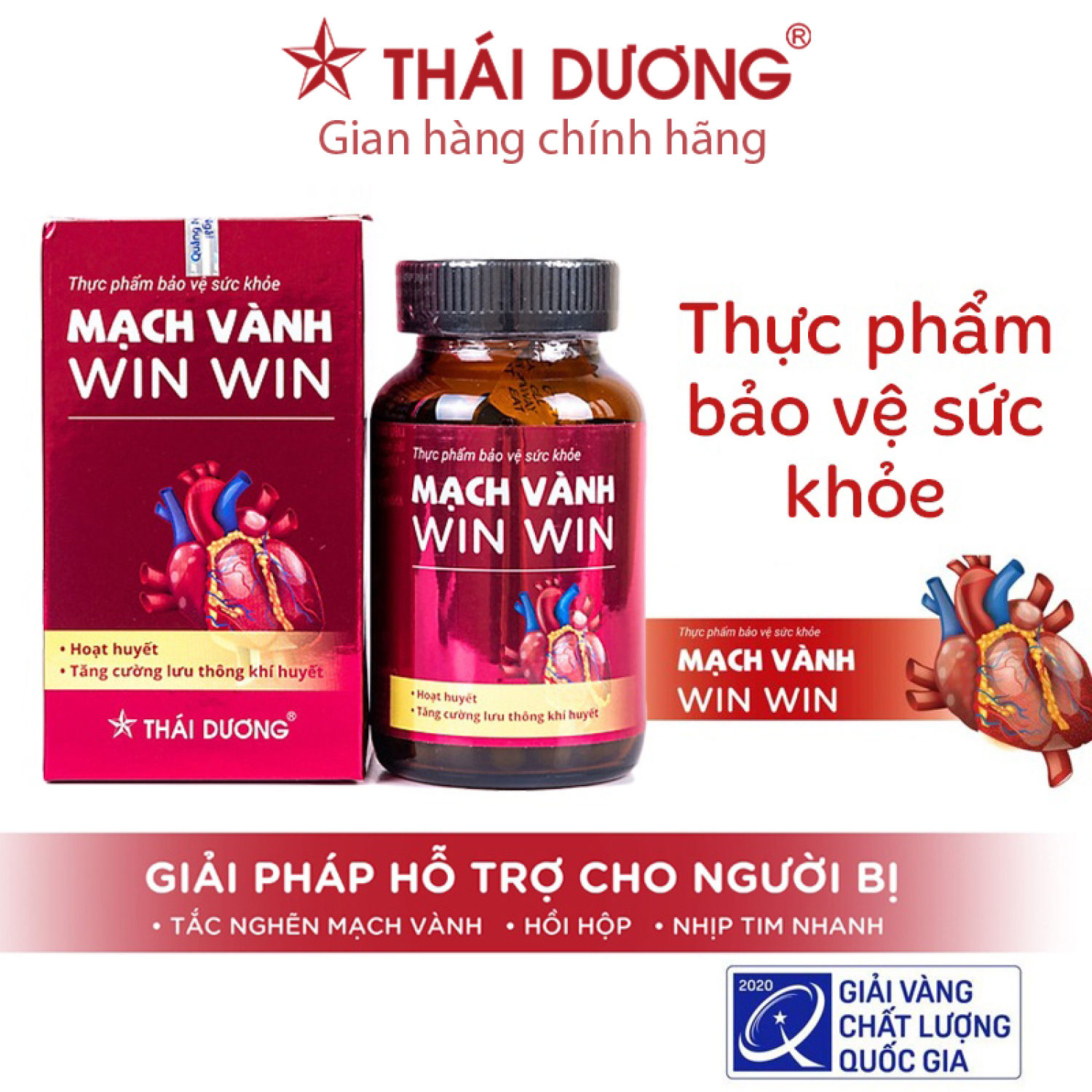 Viên uống mạch vành Win Win chính hãng Sao Thái Dương hộp 30 viên / 90 viên