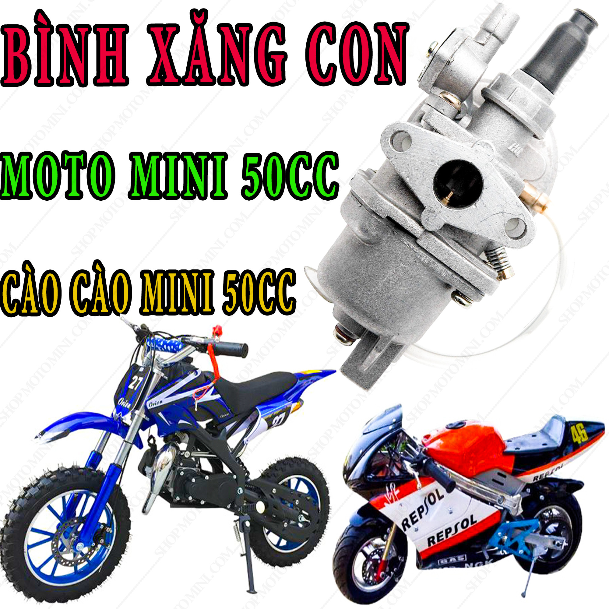 Bình xăng con | moto mini 50cc | Xe cào cào mini 50cc | chế hòa khí, chế xăng