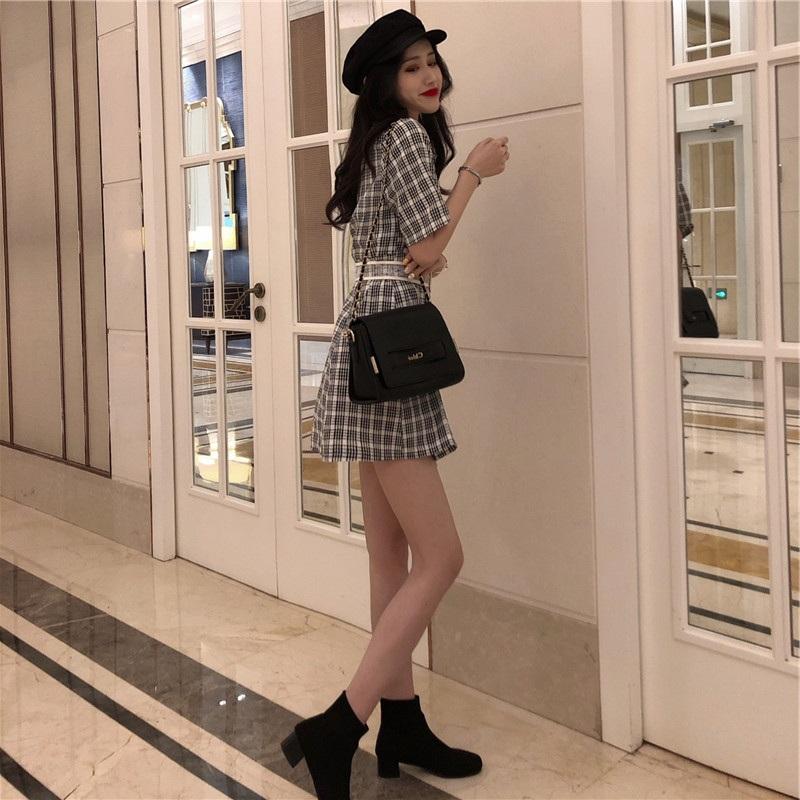 Hàng nhập - đầm vest caro công sở thanh lịch - d82208