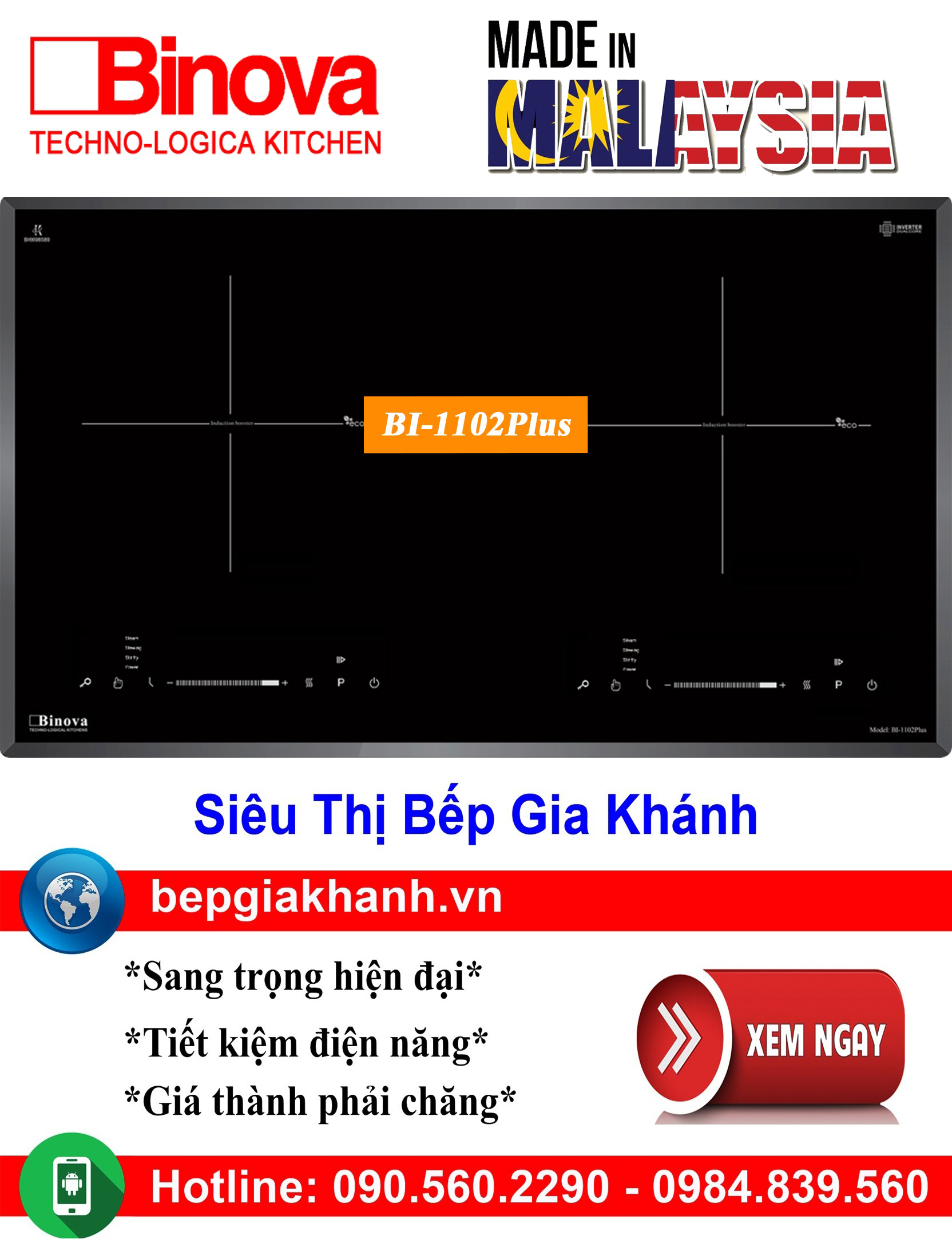 [HCM]Bếp từ đôi Binova BI-1102Plus nhập khẩu Malaysia, bếp từ, bếp điện từ, bếp từ đôi, bếp điện từ đôi, bếp từ giá rẻ, bếp điện từ giá rẻ, bếp từ đơn, bep tu don, bep tu