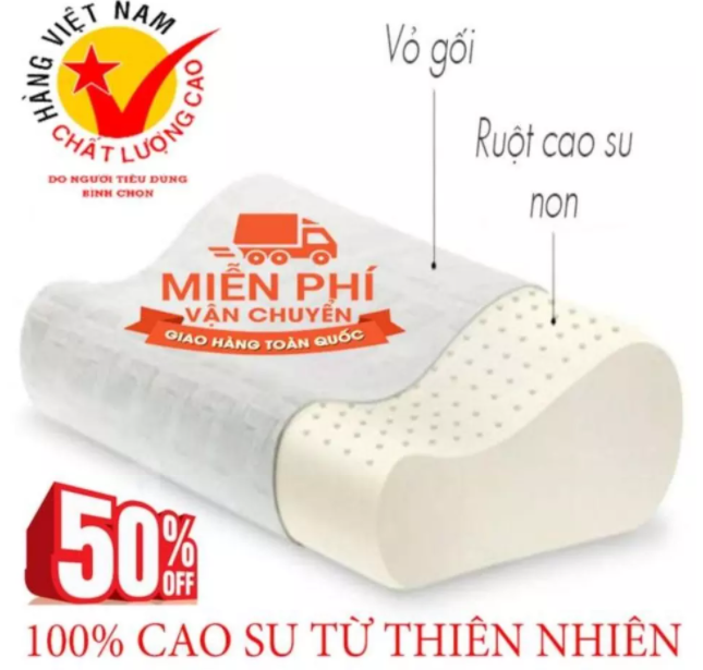 Gối Cao Su Non ,Gối Ngủ Cao Su Non Nhật Bản - Gối Ngủ Nhanh Nhật Bản, Gối Cho Người Đau Vai Gáy, Gối Cho Người Mất Ngủ,chất liệu cao su non nguyên chất,Tặng kèm vỏ gối vải nhưng mềm mại.