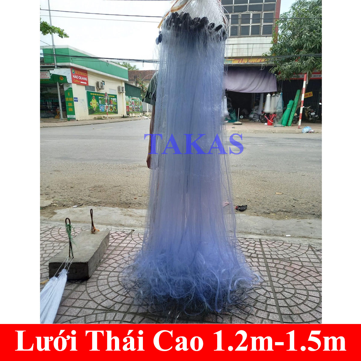 Lưới Đánh Cá 3 Màn LOẠI 1 ( Sợi Lưới Thái )- Cao 1.5mét-Dài 100m- SIZE Mắt 4- 5-6-7-8-10CM -Lưới 3 Màn Tàng Hình