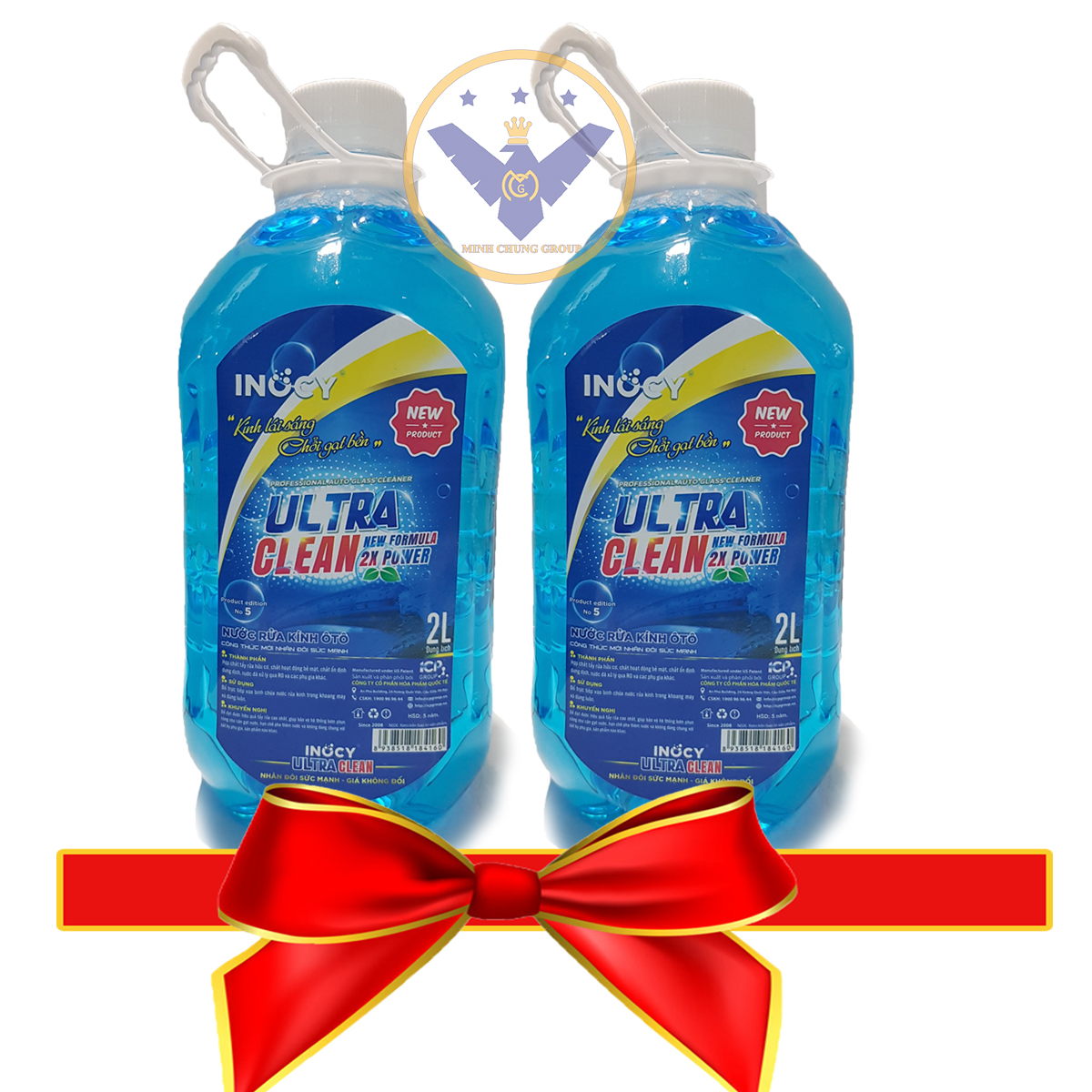 COMBO 2 Nước rửa kính ô tô siêu sạch đậm đặc INOCY/ ECO bình 2L