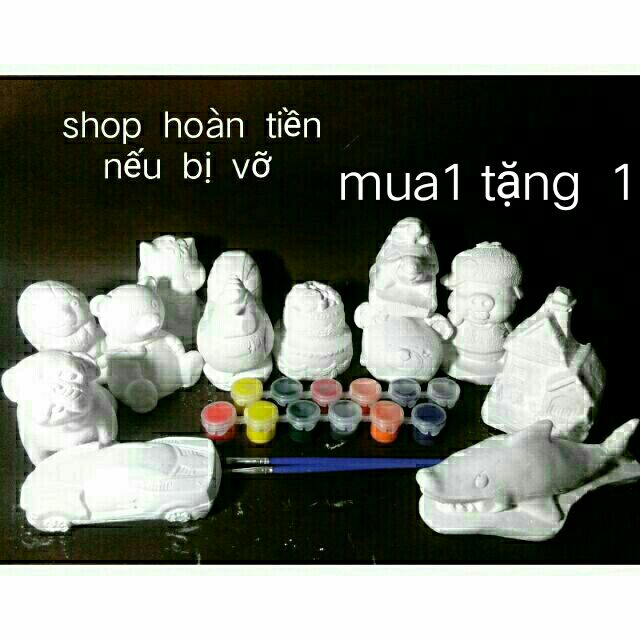 Tô tượng 5 con kèm màu và cọ vẽ -Đồ chơi tô màu