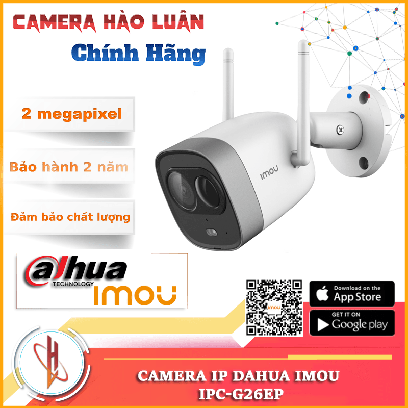 Camera Ngoài Trời Wifi Dahua IMOU IPC G26EP - Camera Imou G26EP 2MP