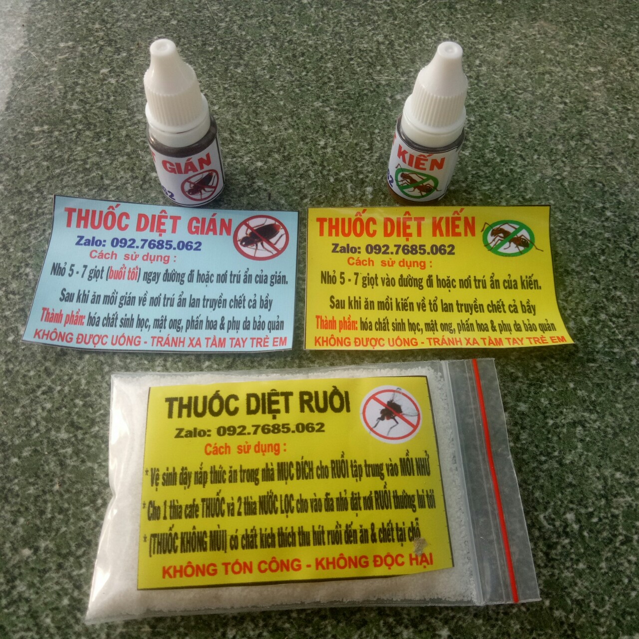 COMBO 3 LOẠI THUỐC DIỆT KIẾN, GIÁN, RUỒI