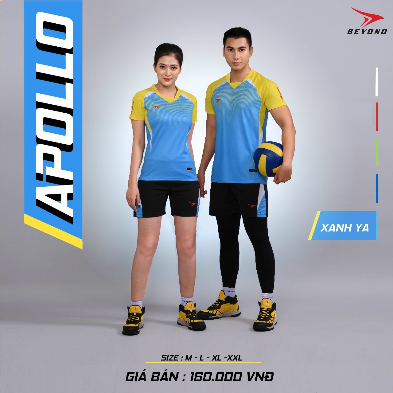 Bộ bóng chuyền nam chính hãng beyono 05 màu Apollo