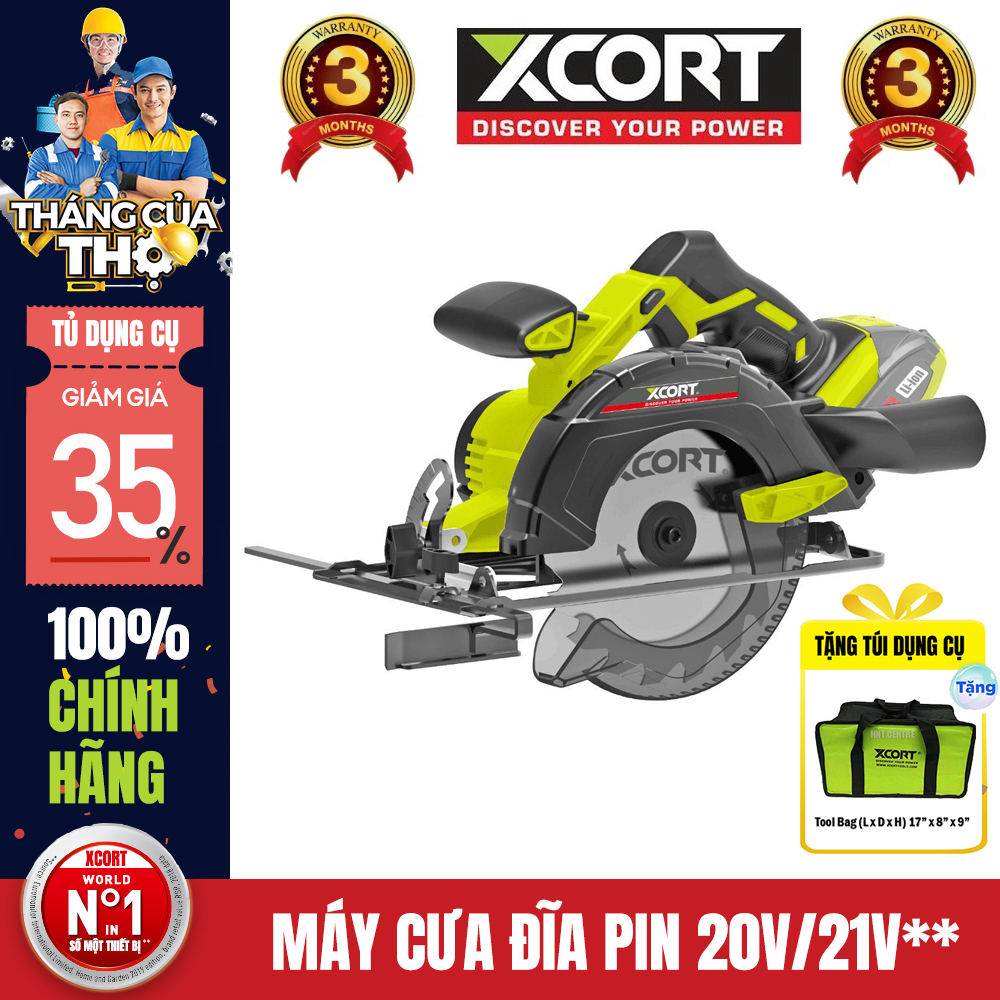 [TẶNG LƯỠI] Máy cưa đĩa tròn - Máy cưa gỗ dùng pin 20V MAX - Tặng kèm túi dụng cụ