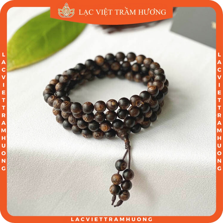 Vòng Tay Trầm Hương 108 Hạt cỡ 5/6/7/8mm Trầm Sánh Chìm Tự Nhiên cho Nữ và Nam Cầu May Mắn - Bình An - Tài Lộc