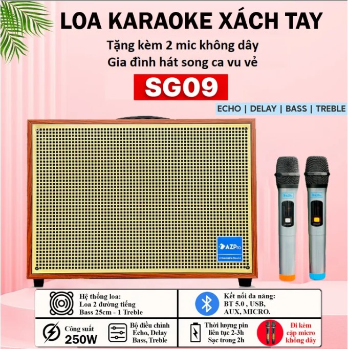 Loa Xách Tay Karaoke Di Động AZPro SG09