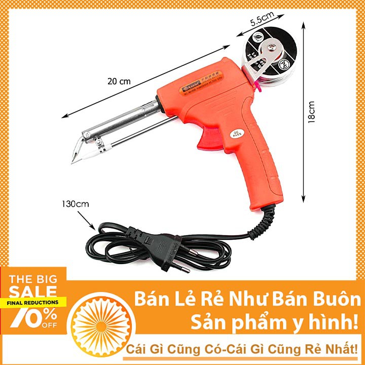 Mỏ hàn điện tử tự động đẩy thiếc asaki ak-9095 công suất 60w, bảo hành 12 tháng, mỏ hàn xung