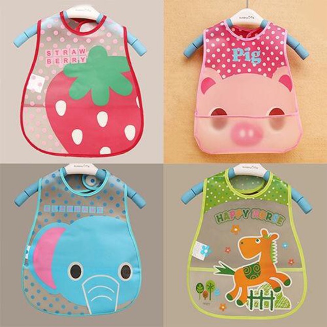 Yếm ăn dặm pha nilon chống thấm nước BQSHOP