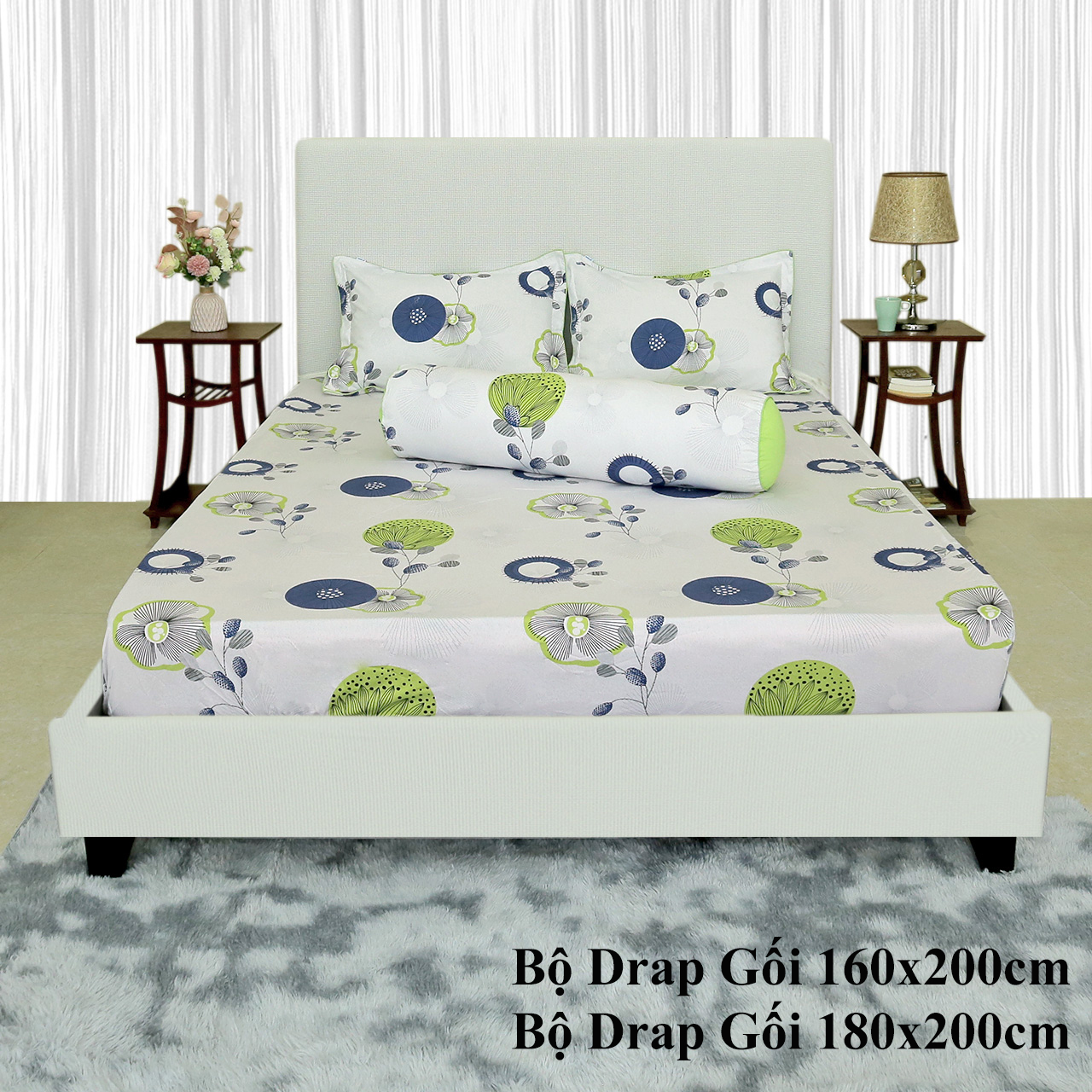 Bộ drap gối cotton hoa thắng lợi mẫu 14 - chính hãng