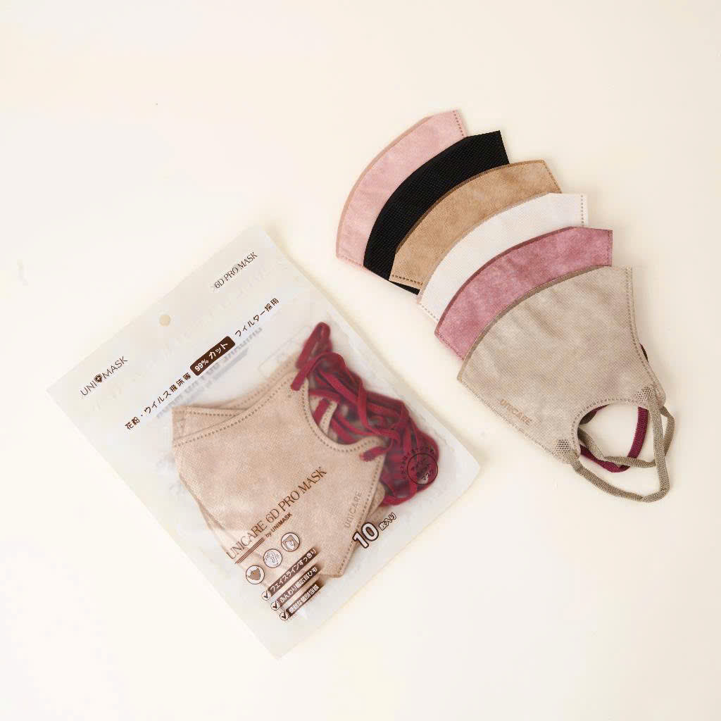 Combo 50 chiếc khẩu trang 6d unicare mask - khẩu trang cao cấp 3 lớp chống nước chống tia uv