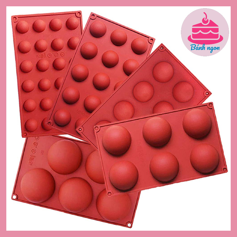 Khuôn Hình Bán CầuKhuôn Silicon Làm Thạch,Mochi,chocolate,Đá Bi,Mousse,Pudding Hình Tròn Bán Cầu