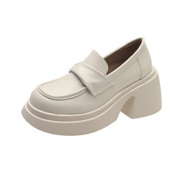 ∋✚✓ lj8.31 🔥có hàng sẵn🔥giày oxford nữ đế 7cm mẫu mới siêu hack dáng giày cao gót trắng -aa1262