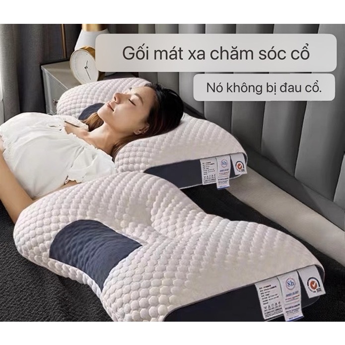 Gối cao su non có hạt matxa chống đau mỏi vai gáy