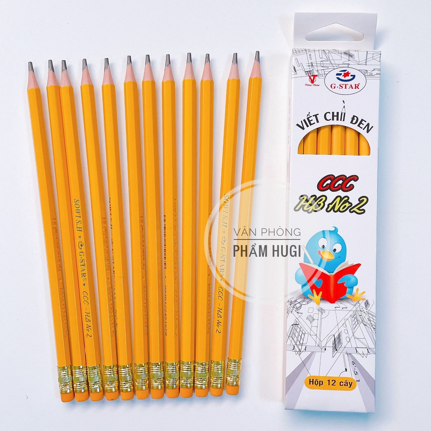 Hộp 12 cây bút chì đen ngòi hb gstar - ccc cao cấp
