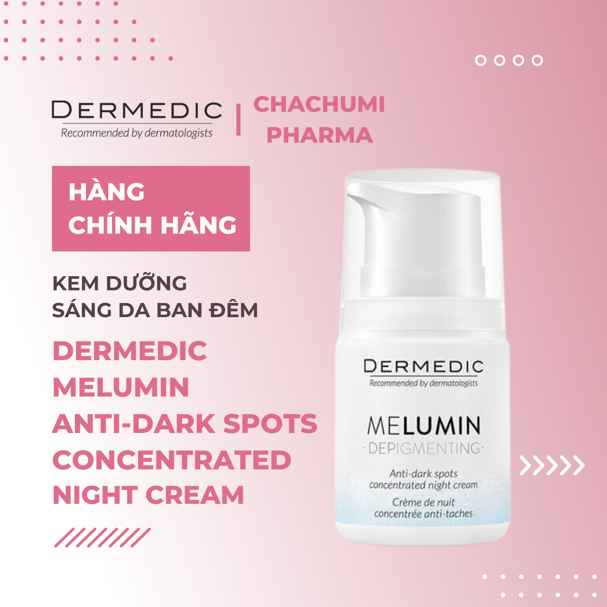 Kem dưỡng trắng da ban đêm Dermedic Melumin Depigmenting Anti- Dark Spots Concentrated Night Cream