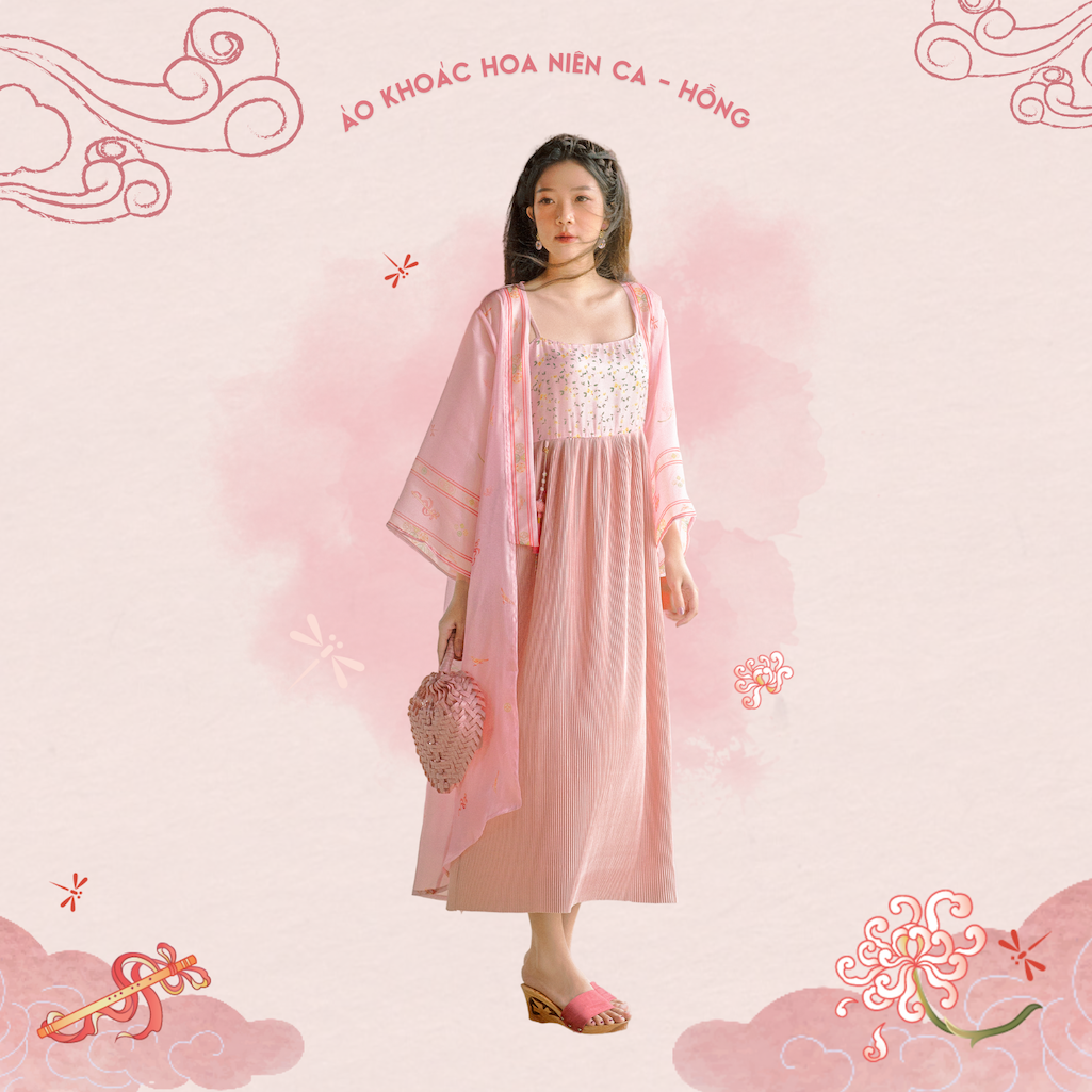 Sumire Store Áo khoác in Hoa Niên Ca - Hồng