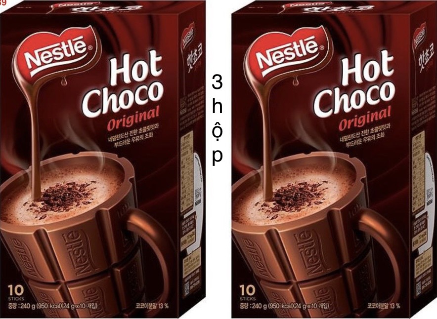 Combo 3 hộp nestle hot choco original 240gr - bột cacao nestle nhập khẩu hàn quốc date 2023