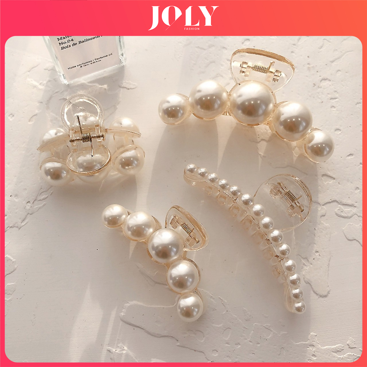 [25-29/5 Voucher 10%] Kẹp tóc càng cua hàn quốc đính ngọc trai nhân tạo nữ đẹp cute cho tóc ngắn và dài hot trend dễ thương KC03 JOLY