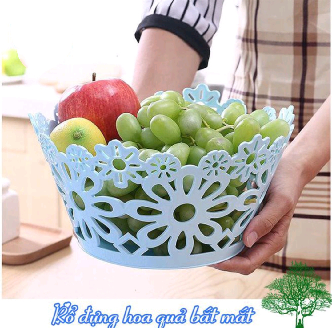 Rổ nhựa hoa 3 size Việt Nhật. Rổ bé 22 x 14 x 11cm. Rổ trung 24 x 16 x 13cm. Rổ lớn: 28 x 18 x 14cm (MI-379)