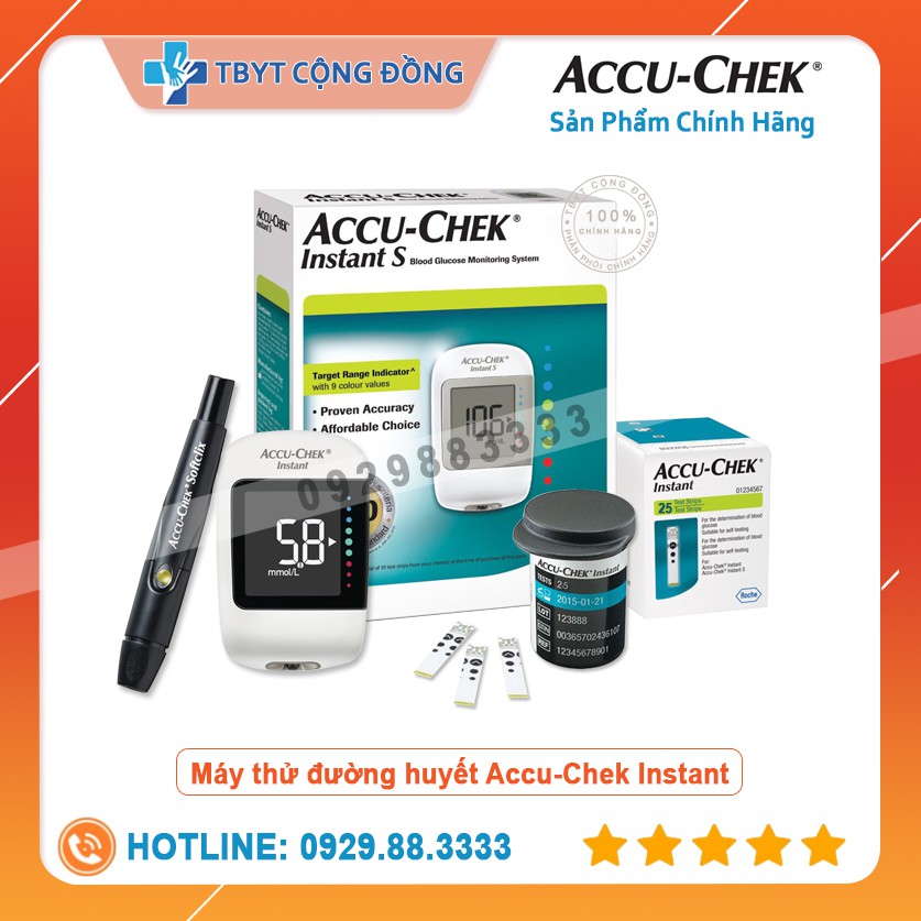 COMBO Máy đo đường huyết Accu-Chek Instant + Hộp 50 que thử. ( Hàng Chính Hãng )
