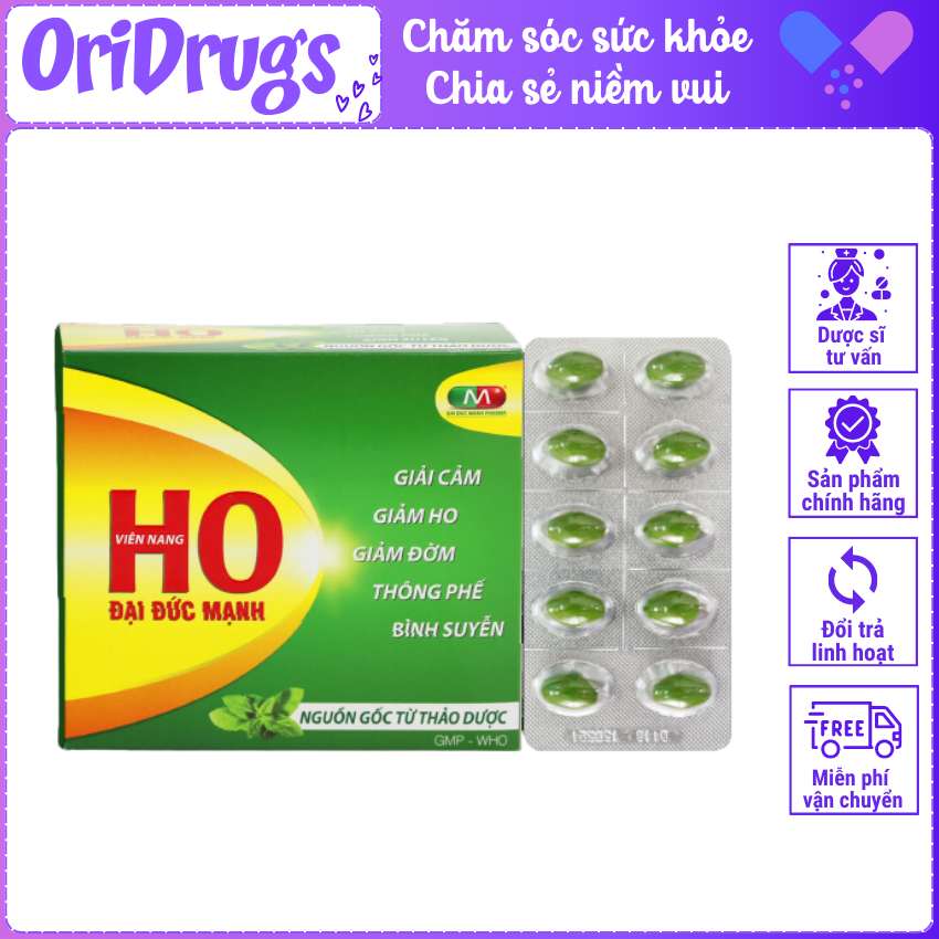 Viên nang ho Đại Đức Mạnh _OriDrugs_giải cảm,giảm ho, tiêu đàm, thông phế,...