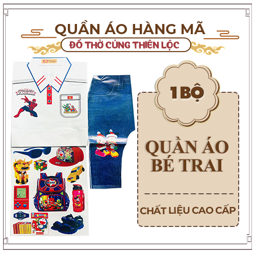 Bộ quần áo bé trai, bé gái mẫu mới cao cấp - đồ thờ cúng thiên lộc