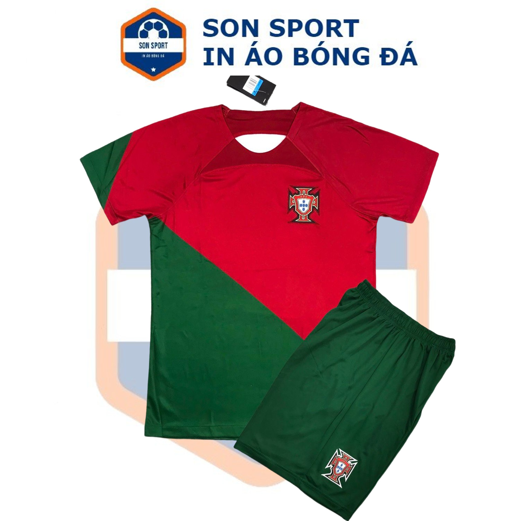 Bộ quần áo bóng đá Fex thái Đội tuyển Bồ Đào Nha màu xanh lá-đỏ
