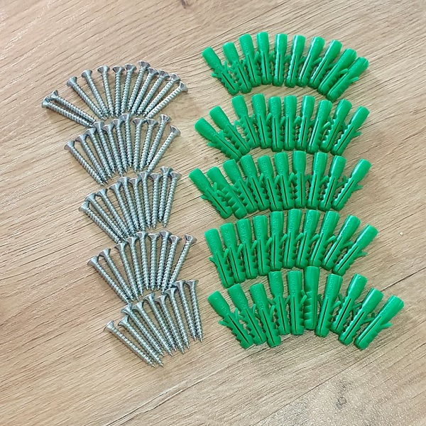 [HCM]Bộ Gồm Vít Đầu Bằng 4 Ly (4x30mm) và Tắc Kê Râu 6 Ly (6x30mm) - 50 con mỗi loại