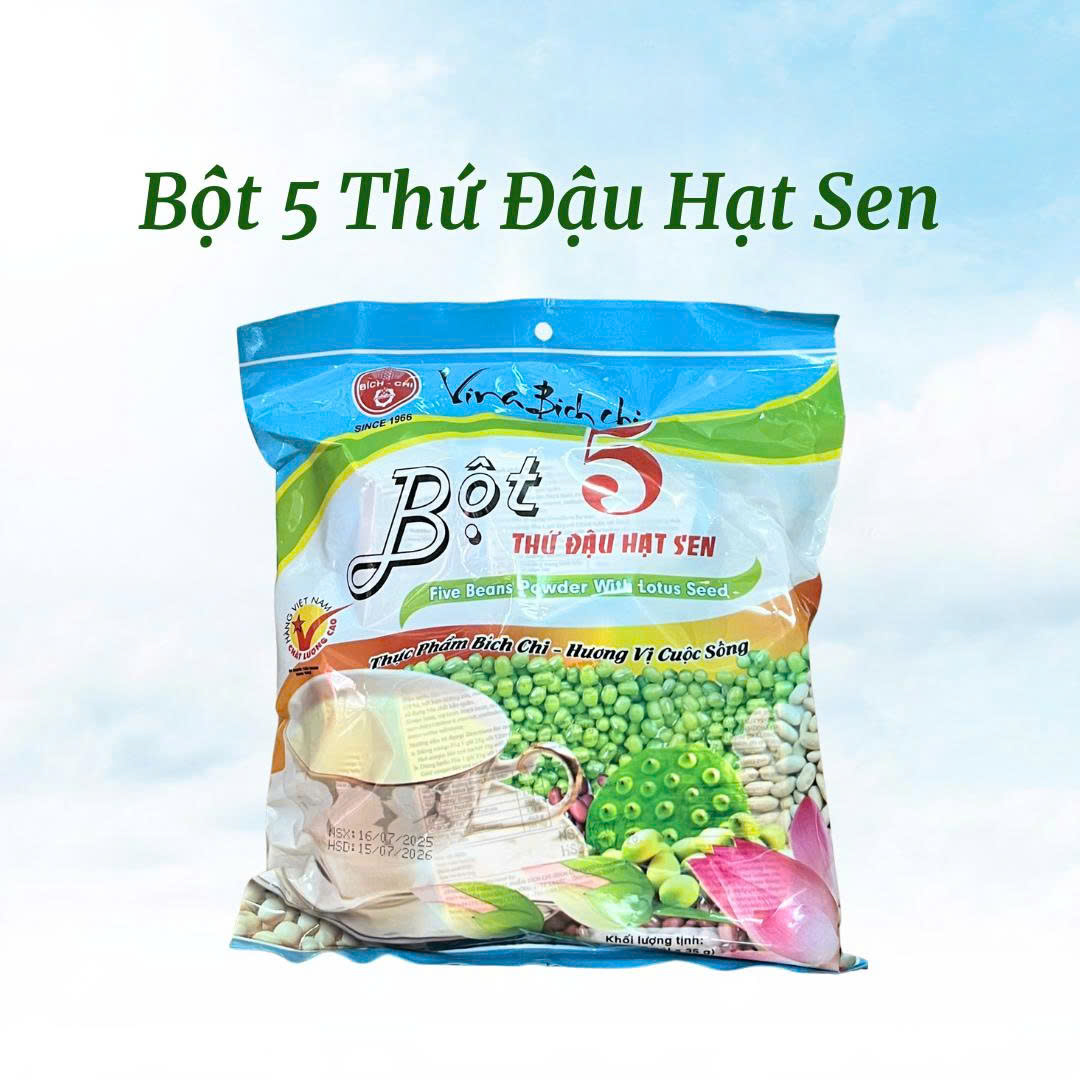 Bột 5 Thứ Đậu Hạt Sen Uống Liền Bích Chi Túi 350g (10 gói x 35g) - Ngũ Cốc 5 Thứ Đậu