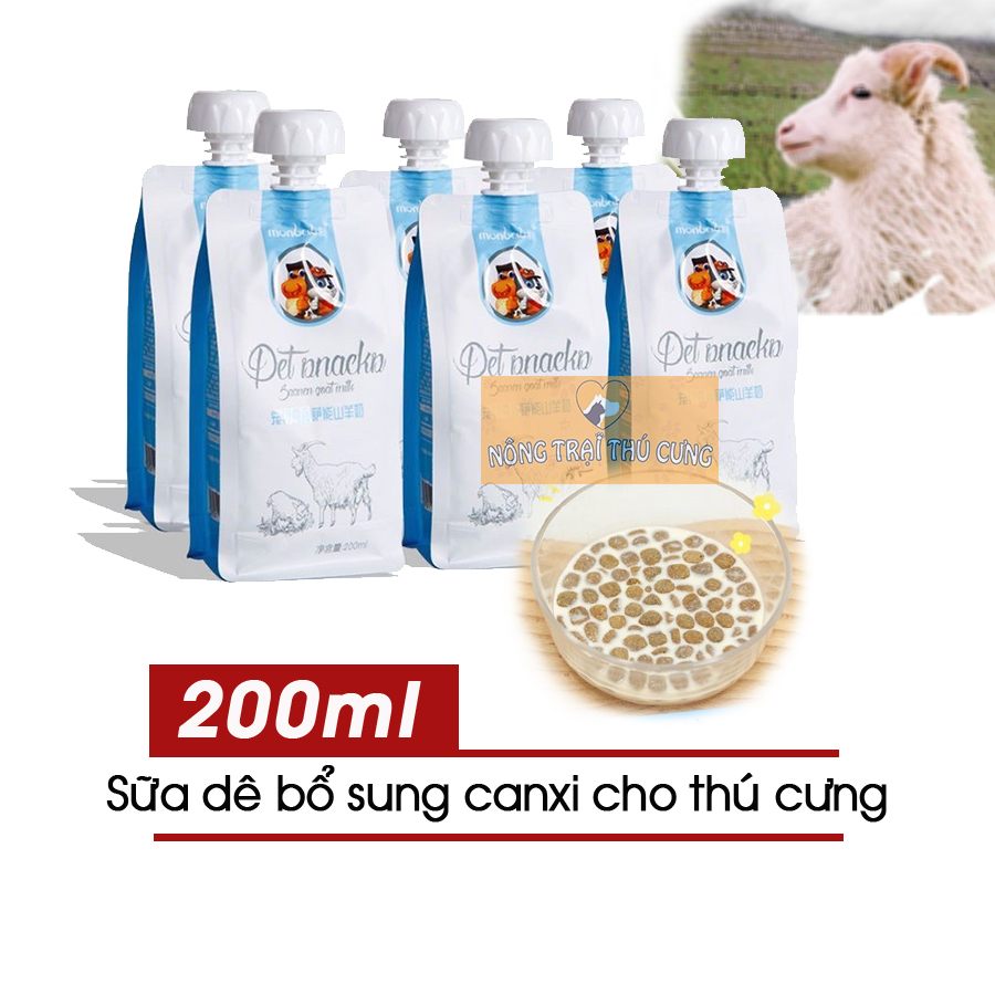 Sữa Chua Cho Chó Mèo Monbab 200ml - Bổ Sung Canxi, Tiêu Hóa Tốt (Nắp Vặn) - [Nông Trại Thú Cưng]