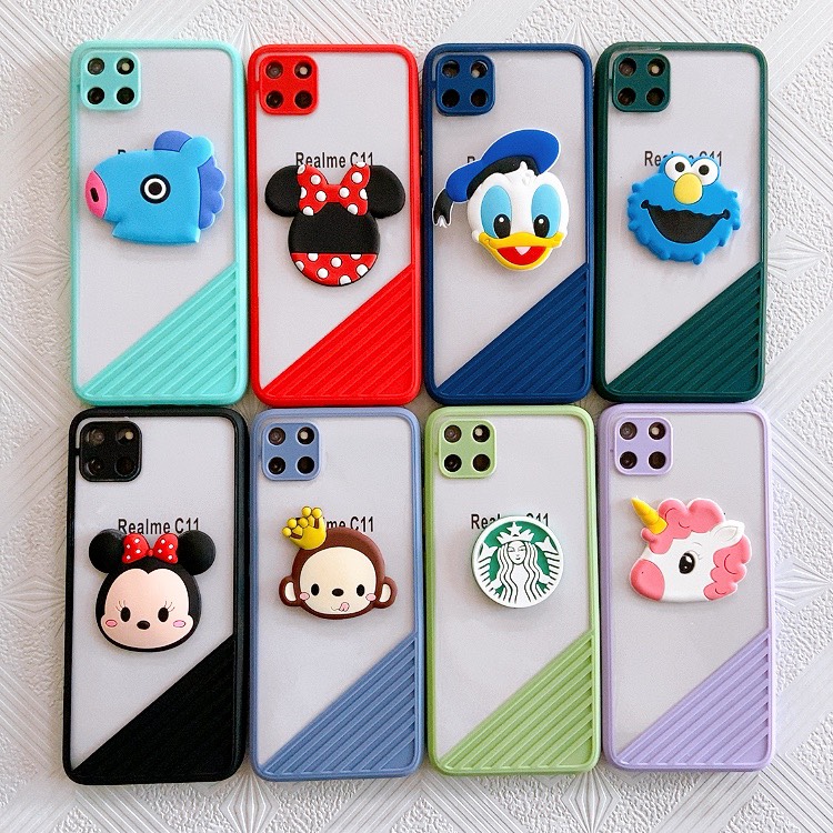[HCM]ỐP VIỀN MÀU HÌNH NỔI 3D REALME C11 SIÊU CUTE