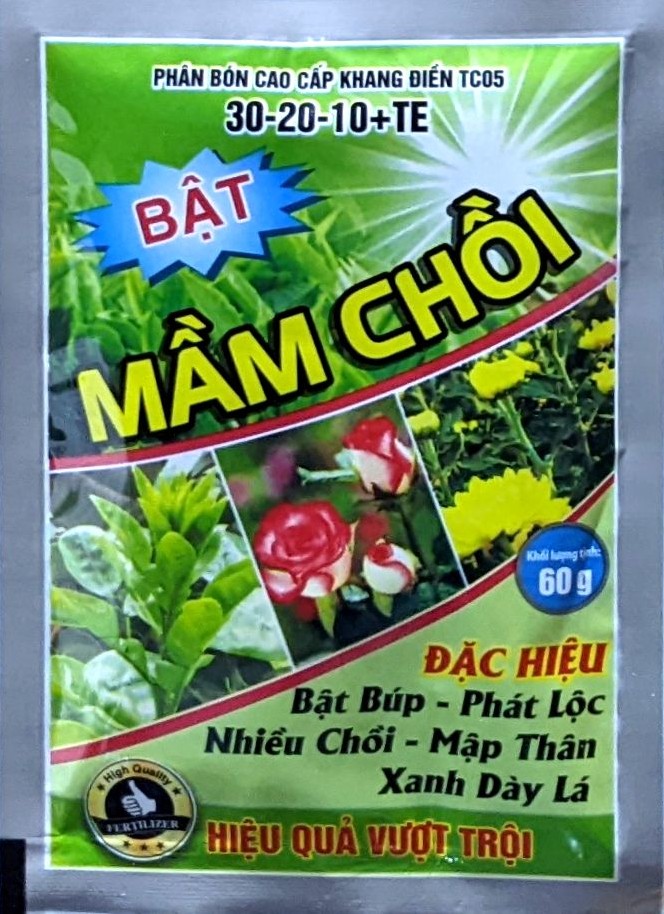 Phân bón Bật Mầm chồi 60g ; Kích bật chồi, bật lộc, Xanh lá khỏe cây