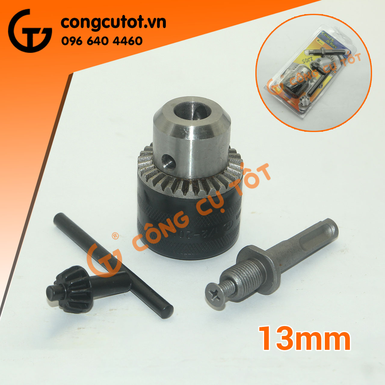 Đầu chuyển mũi khoan gài sang vặn 13mm
