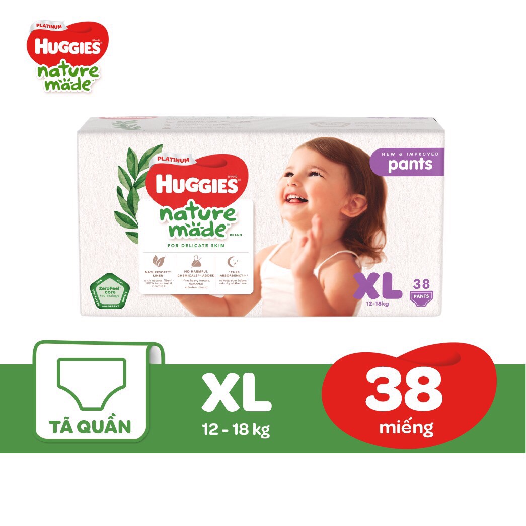 Tã/Bỉm quần cao cấp Huggies Platinum NatureMade