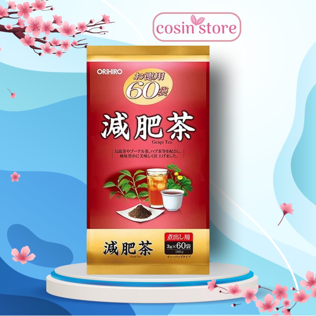 Trà hỗ trợ giảm mỡ bụng Genpi Orihiro túi 60 gói - Giúp đào thải mỡ thừa - Cosin Store