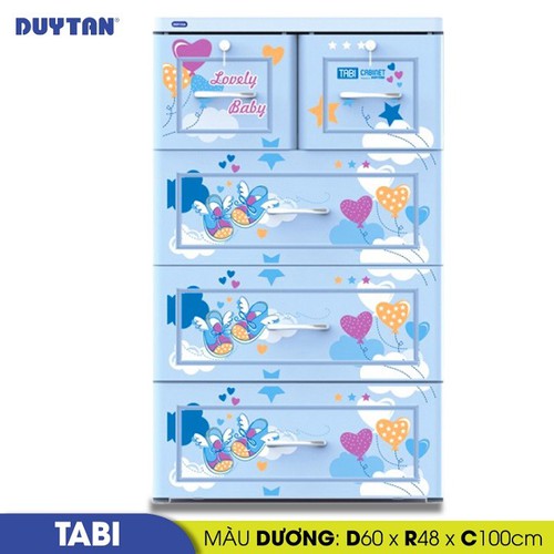 Tủ nhựa DUY TÂN Tabi 4 tầng 5 ngăn (60 x 48 x 100 cm) - 41590 - Giao màu ngẫu nhiên