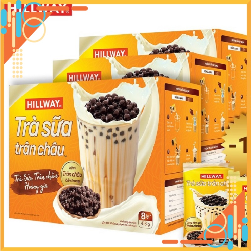 Trà sữa trân châu vị truyền thống hillway kèm gói trân châu